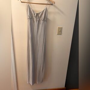 Elegant Silver Pleated Dress